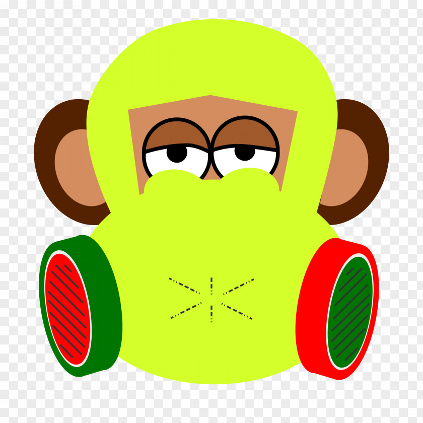 Gas Mask Monkey T-shirt Clip Art PNG