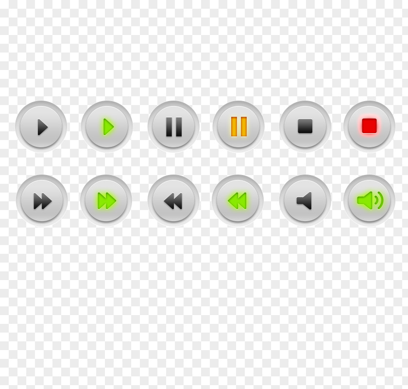 Minimalist Style Creative Player Buttons Button Video Media Download PNG