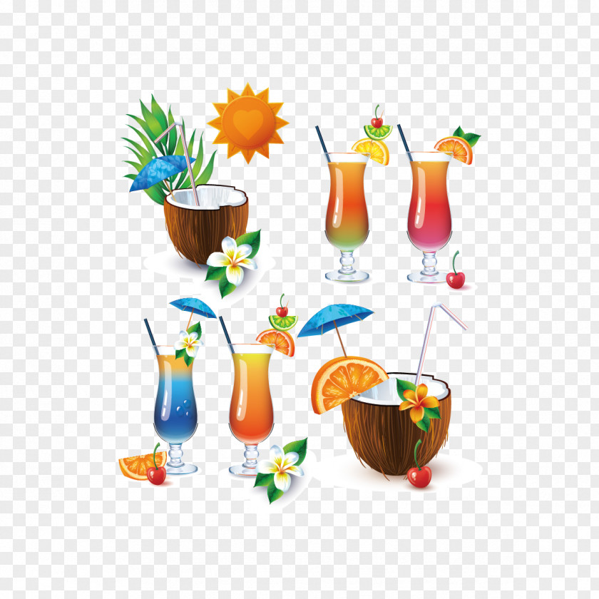Vector Creative Juices Cocktail Juice Martini Coconut Water PNG