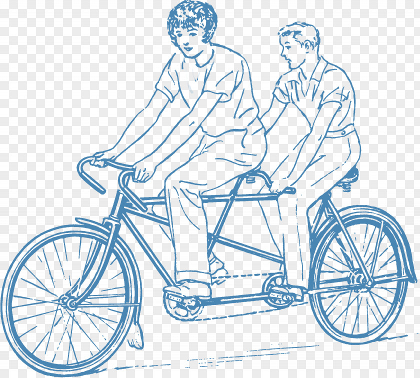 Bicycle Tandem Drawing Cycling Clip Art PNG