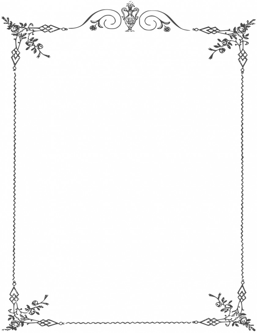 Elegant Page Borders And Frames Black White Clip Art PNG