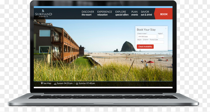 Laptop Mockup Surfsand Resort Hotel Netbook Pet PNG