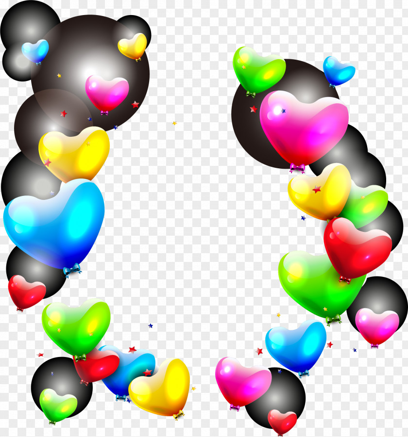 Floating Color Balloon Material Heart Light Clip Art PNG