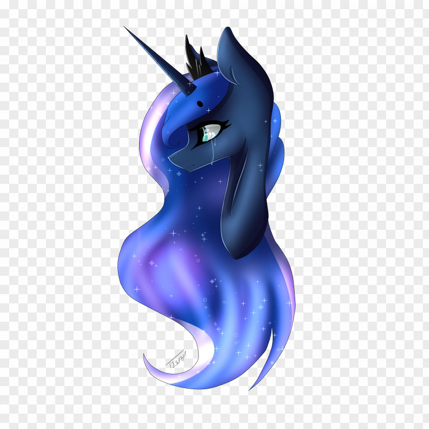 Luna Pony Cobalt Blue Figurine Legendary Creature PNG