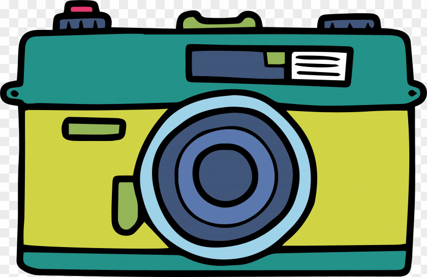 Hand Painted Green Camera PNG