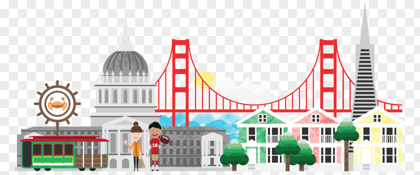 San Francisco Skyline Cartoon City Clip Art PNG
