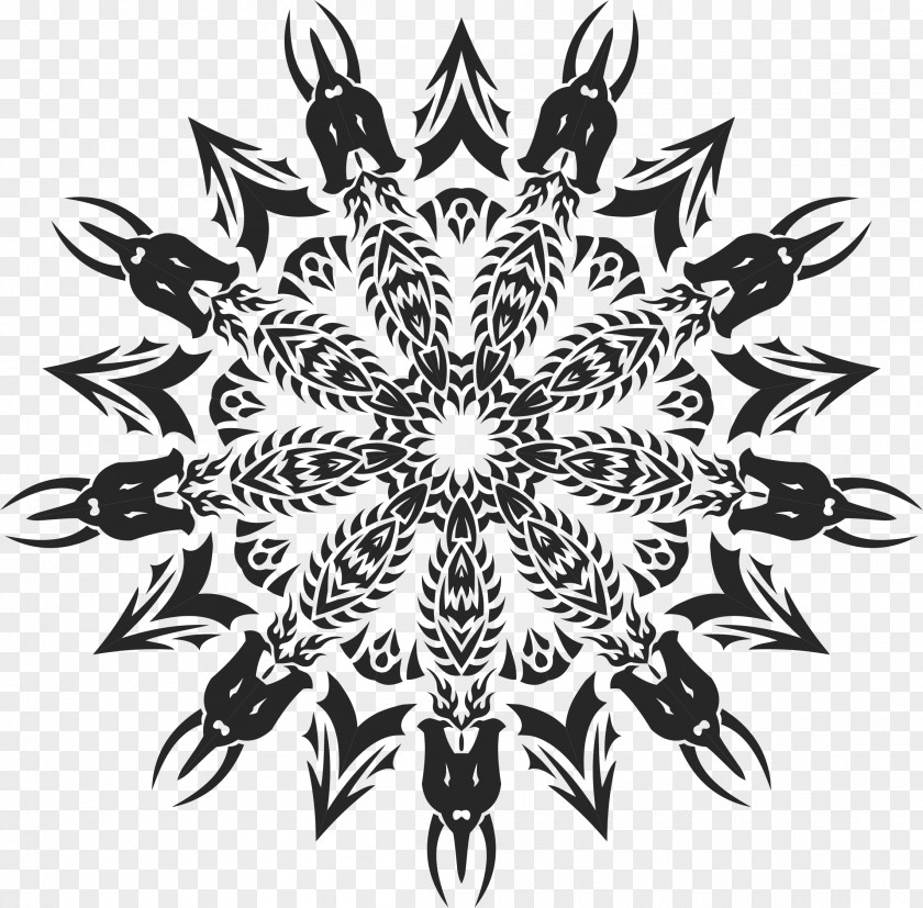 Snowflake Mandala Tribe Clip Art PNG