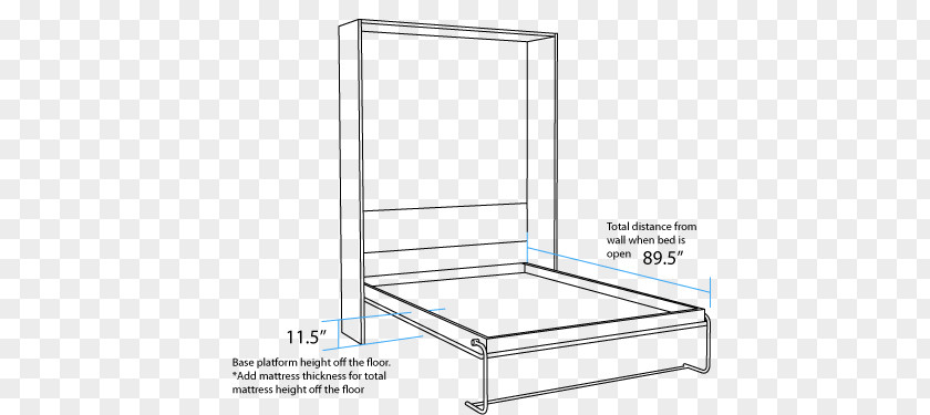 Table Murphy Bed Size Mattress PNG