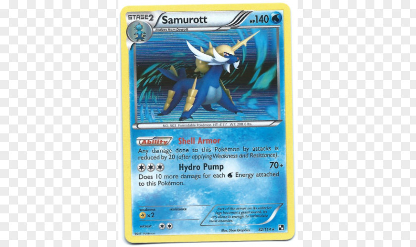 Black And White Card Pokemon & Pokémon X Y 2 Samurott Trading Game PNG
