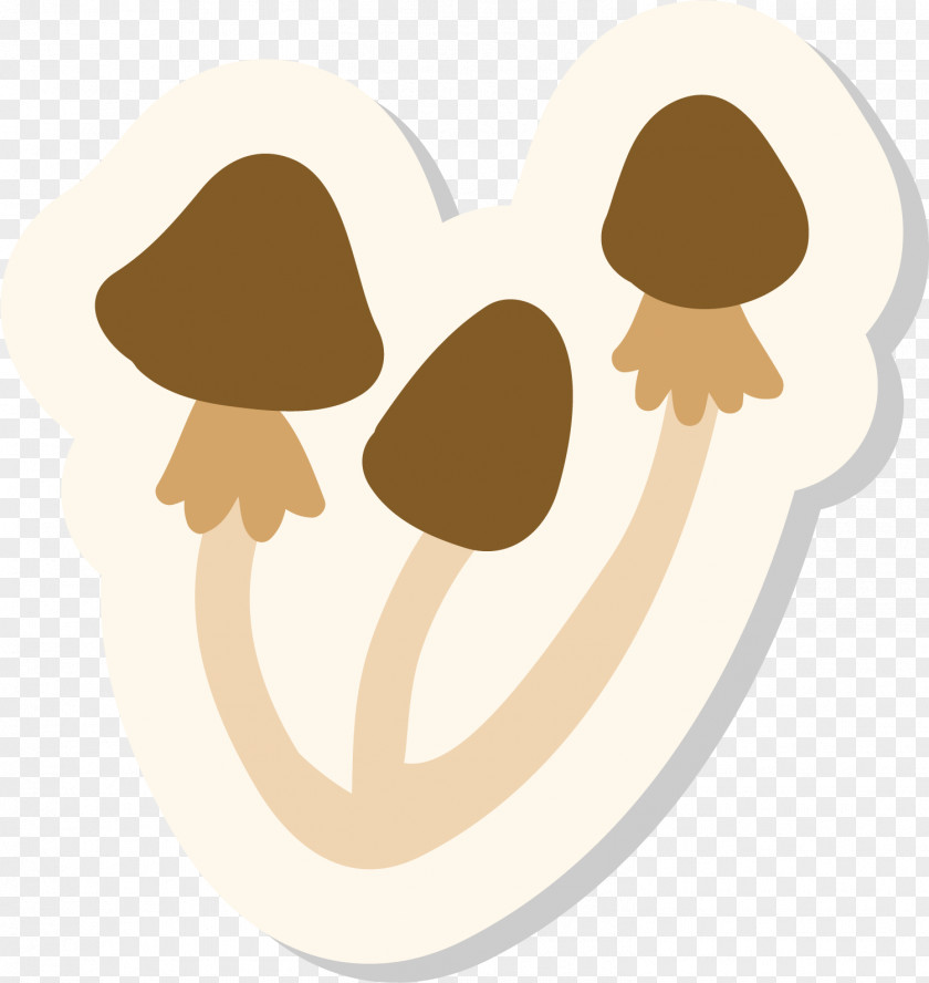 Cartoon Mushroom Sticker Paper PNG