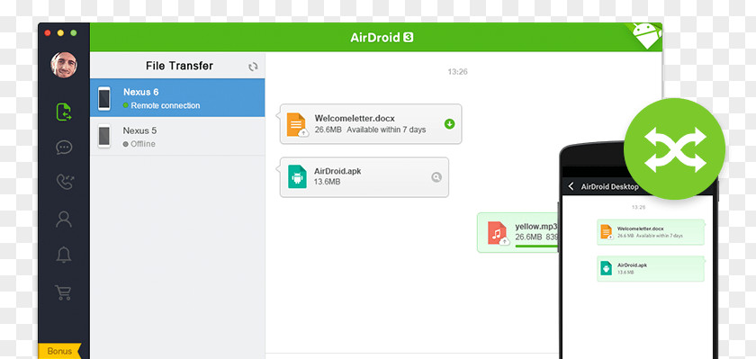 Data Transfer Cable Android Computer Software AirDroid Program PNG