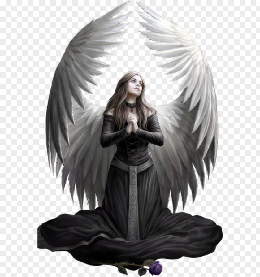 Lonely Angel Fallen Fantasy Prayer Fantastic Art PNG