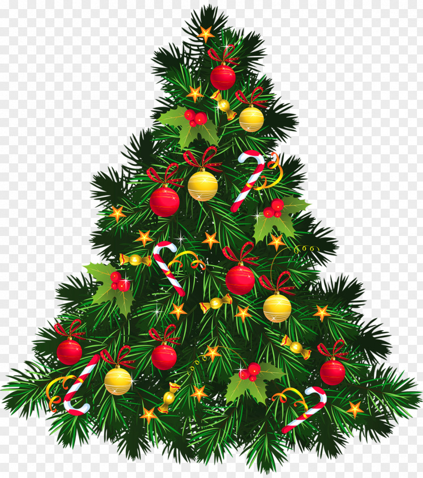 Transparent Christmas Tree With Ornaments Picture Decoration Clip Art PNG