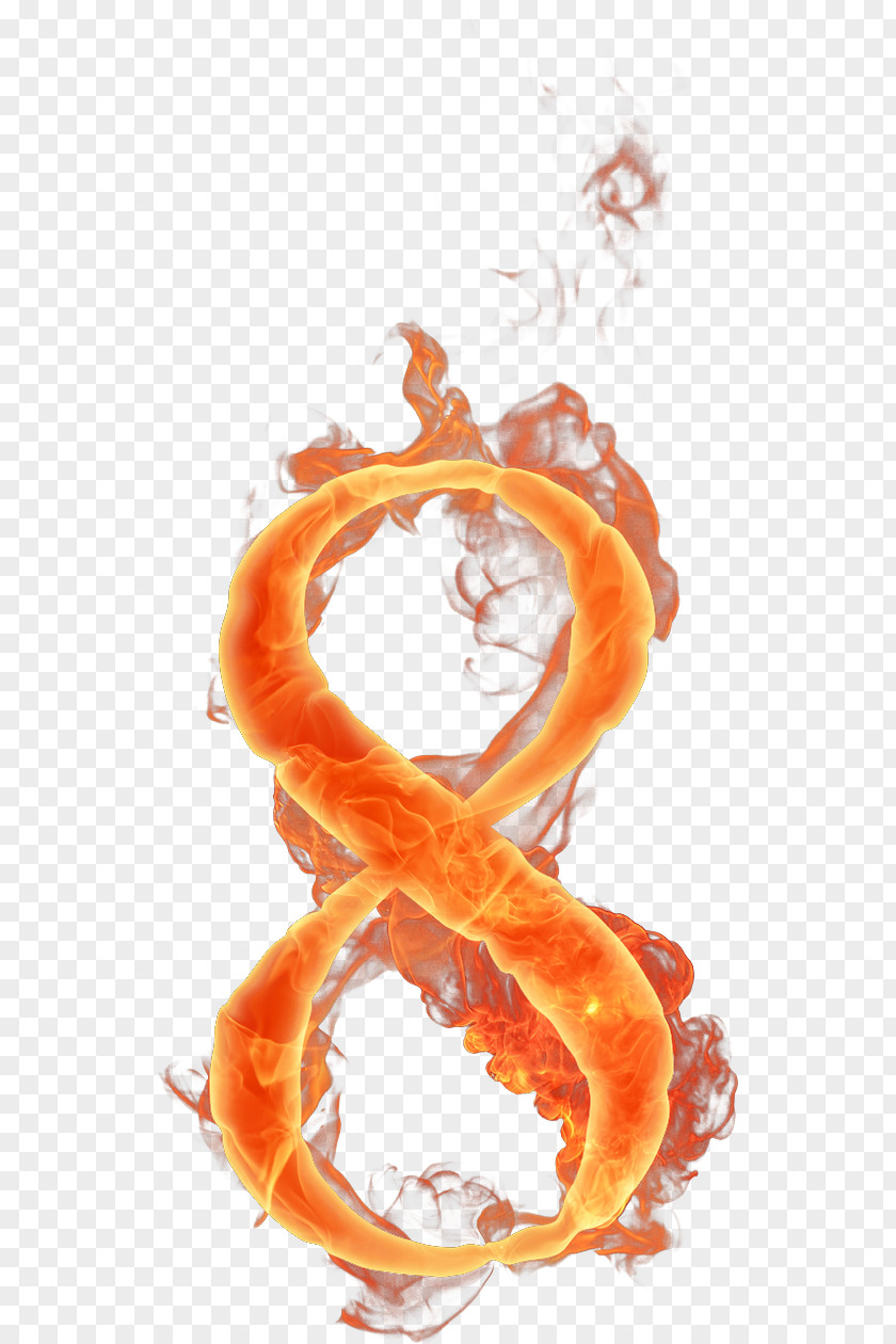 Red Flame Number Eight PNG
