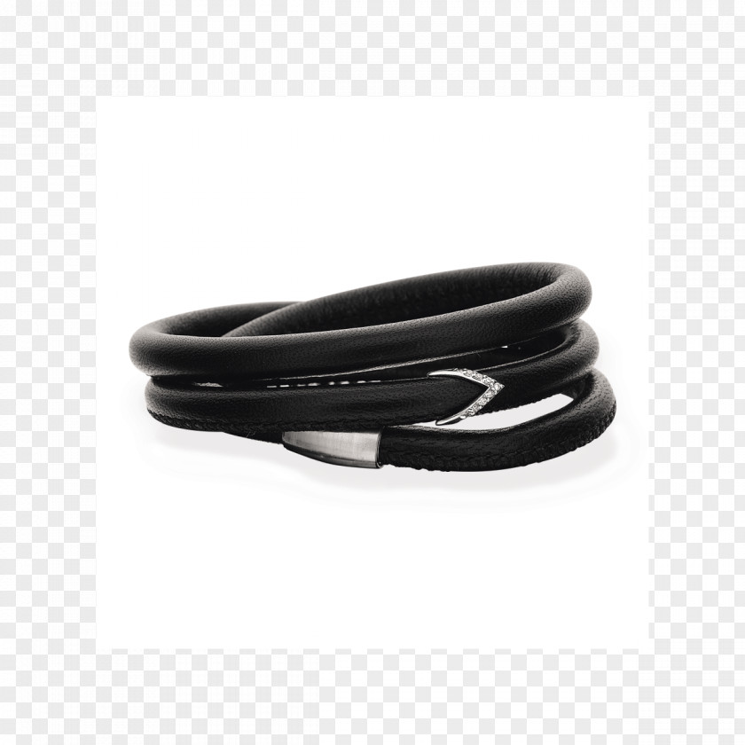 Silver Bracelet Bangle Black M PNG