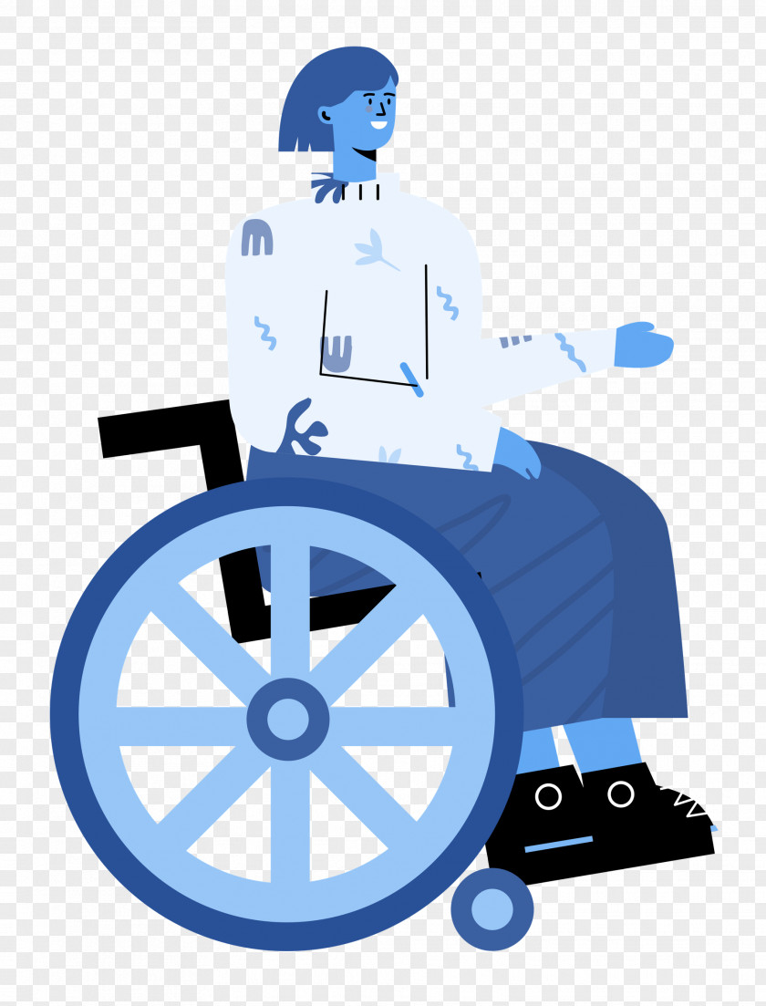 Sitting On Wheelchair Woman Lady PNG