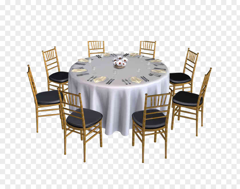Table Chair Renting Furniture Cloth Napkins PNG