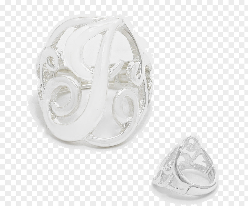 Monogram Rings Silver Product Design PNG