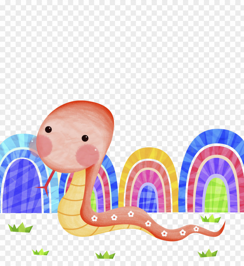 Pink Snake Illustration PNG