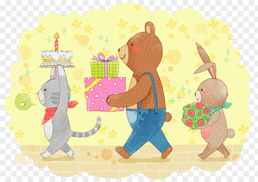 Winnie The Gift Birthday Cake Jajangmyeon Illustration PNG