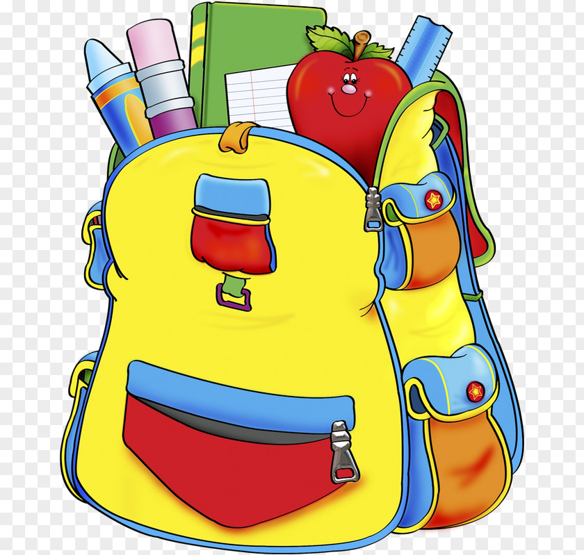 School Bag Supplies Clip Art PNG