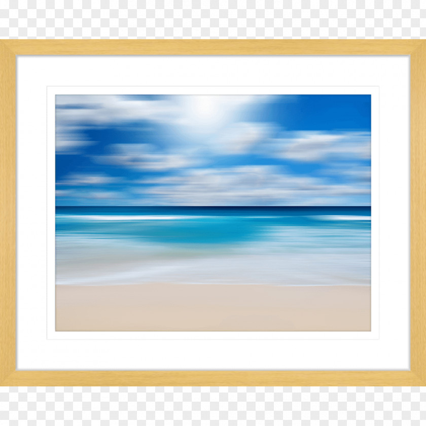 Ocean Watercolor Painting Picture Frames Rectangle Sky Plc PNG