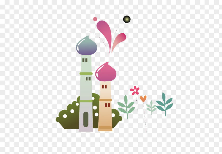 Cartoon Castle Building Clip Art PNG