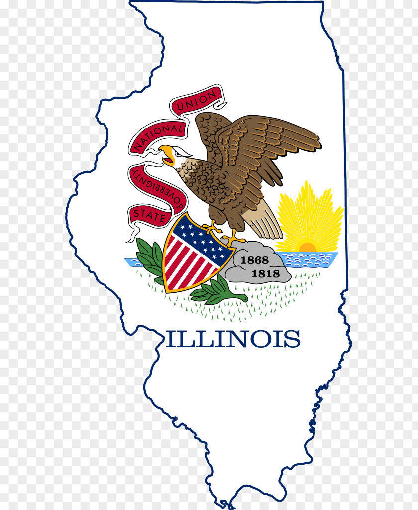 Map Flag Of Illinois State PNG