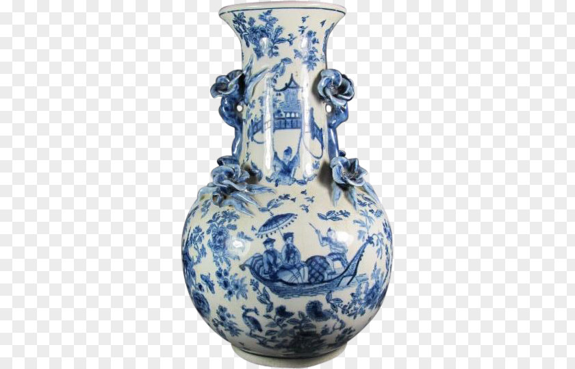 Vase Blue And White Pottery Ceramic Cobalt Jug PNG