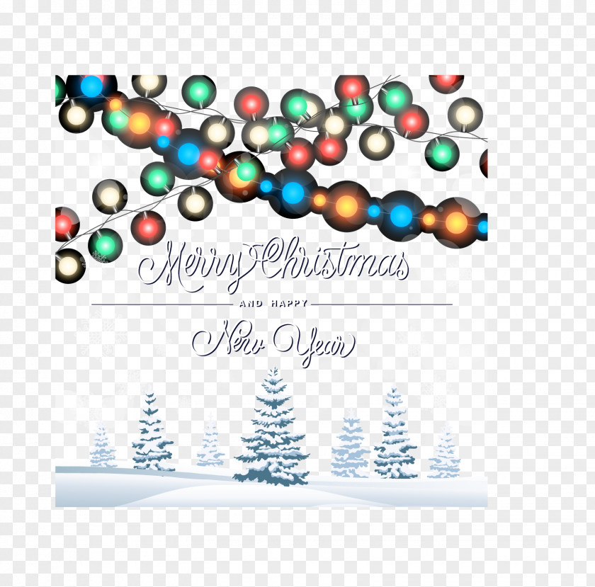Pine Luminous Lantern Snow Card Background Christmas Tree PNG