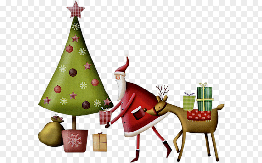 Santa Claus Creative Christmas Ornament Reindeer Tree PNG