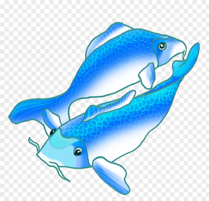 Koi Fish Drawing Blue Clip Art PNG