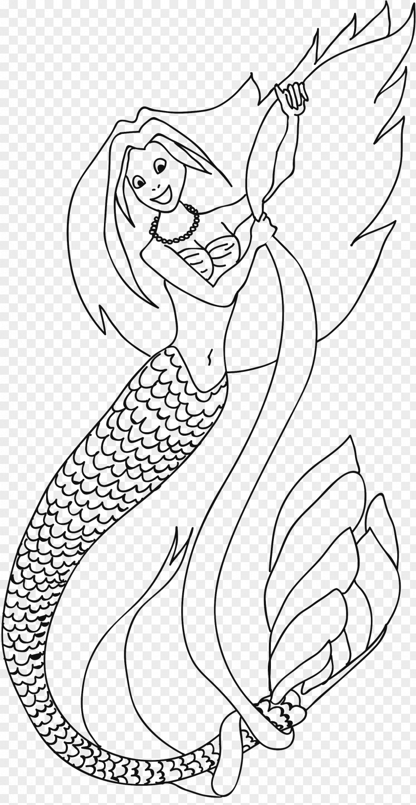 Mermaid Ausmalbild Coloring Book Neck Legendary Creature PNG