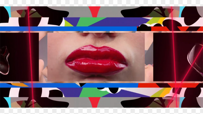 Lipstick Graphic Design Collage Magenta PNG