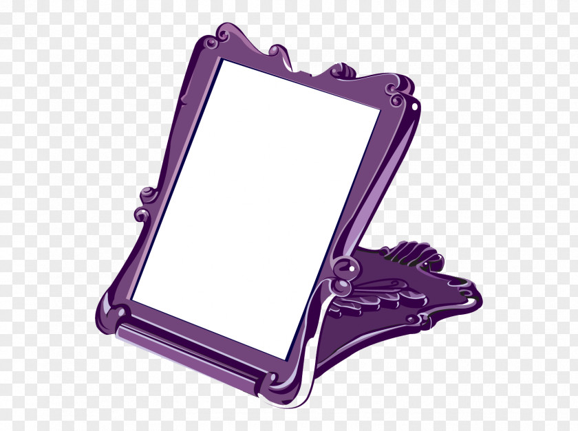 Purple Pattern Border Glass Mirror Drawing PNG