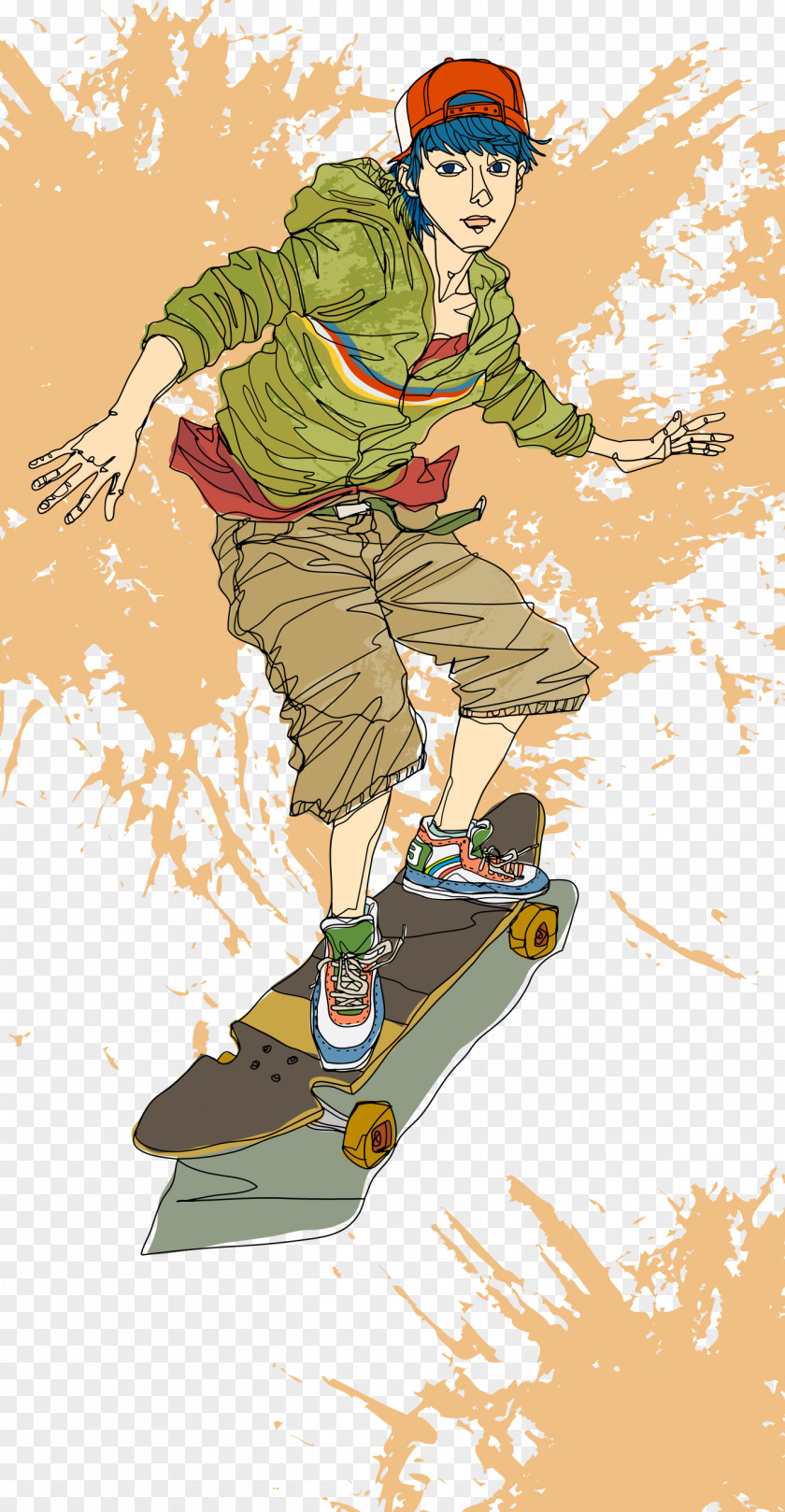 Skateboard Boy Illustration PNG