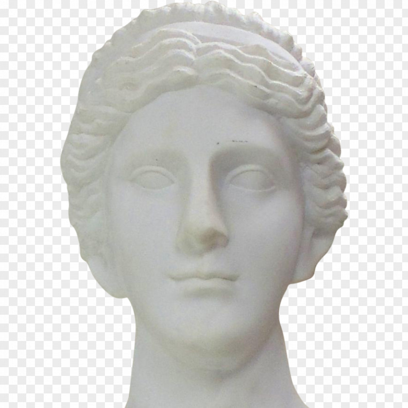 Vaporwave Sculpture Marble Carrara Stone Carving Bust PNG