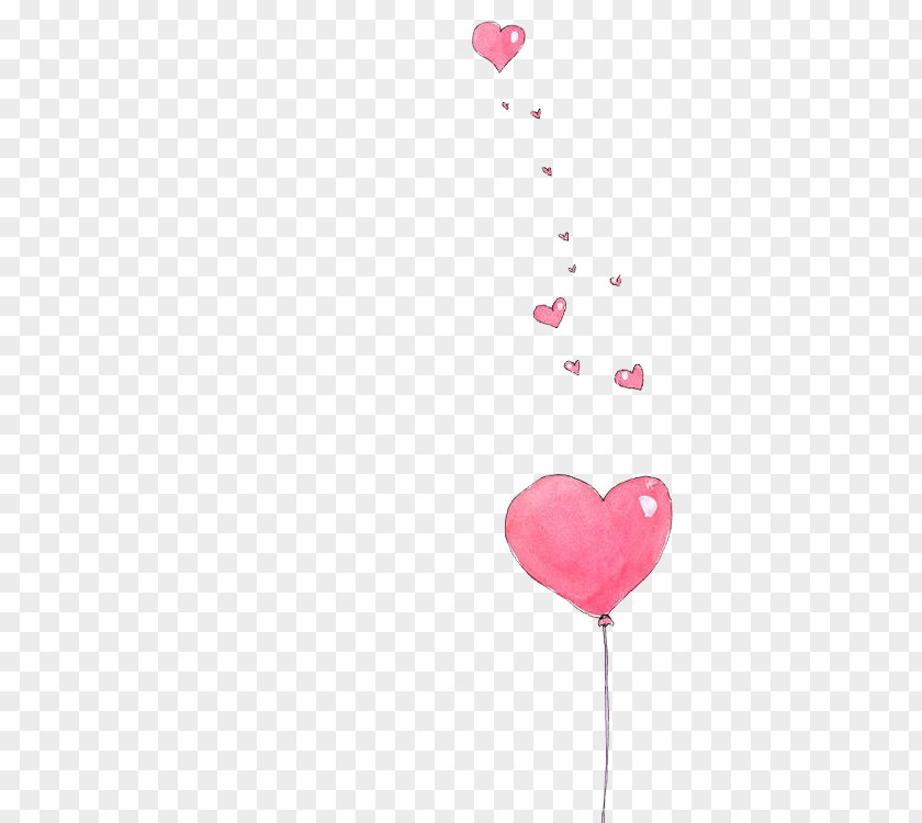 Watercolor Baby Elephant Balloon Heart Paper Drawing Painting PNG