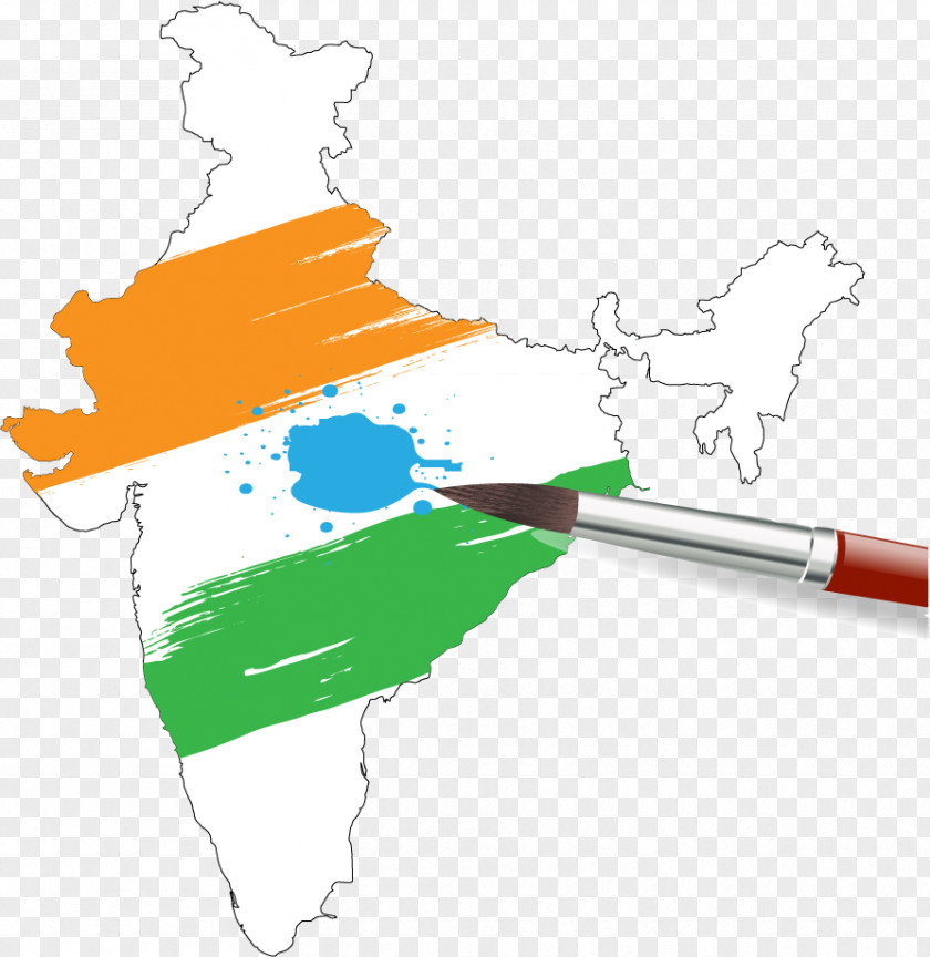 Creative Hand-drawn Map India Painting Clip Art PNG