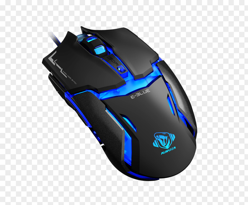 Computer Mouse E-Blue Auroza Type-IM Keyboard Gaming Mouse, Black/blue Keypad PNG