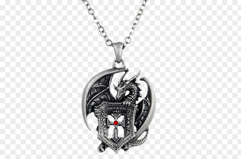 Dragon Medieval Locket Necklace Pewter Silver Charms & Pendants PNG