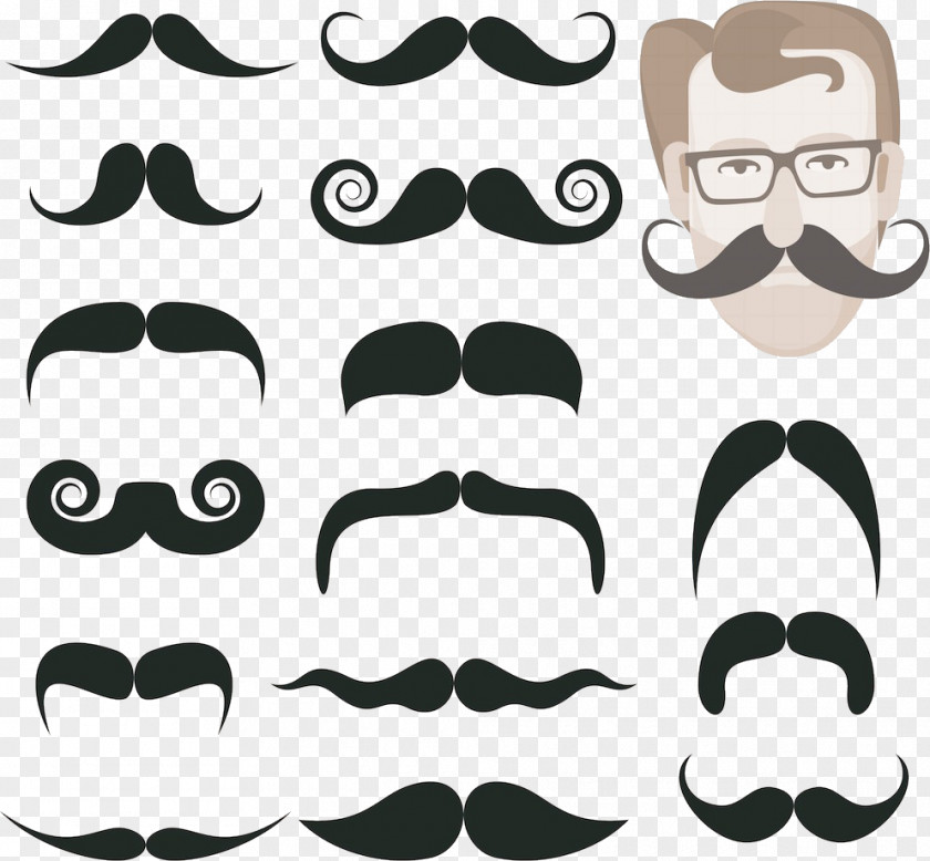 Various Shapes Beard Moustache Royalty-free Illustration PNG