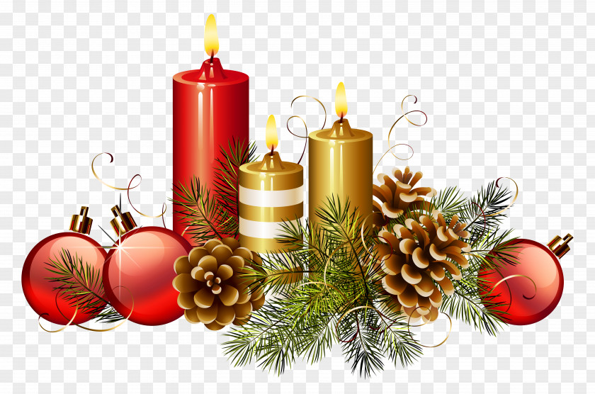 Christmas Candles Clipart Image Soy Candle Decoration Tree PNG