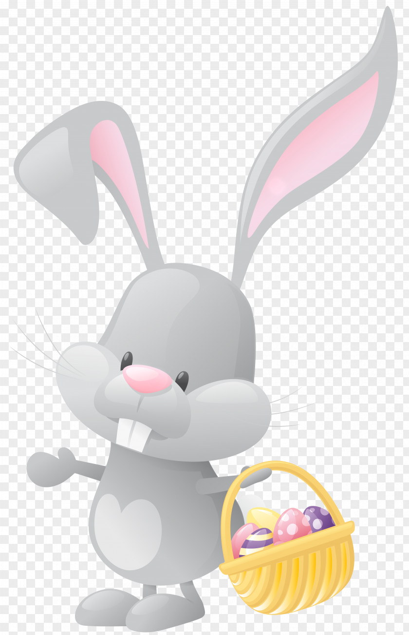 Easter Bunny With Basket Transparent Clip Art Image Rabbit PNG