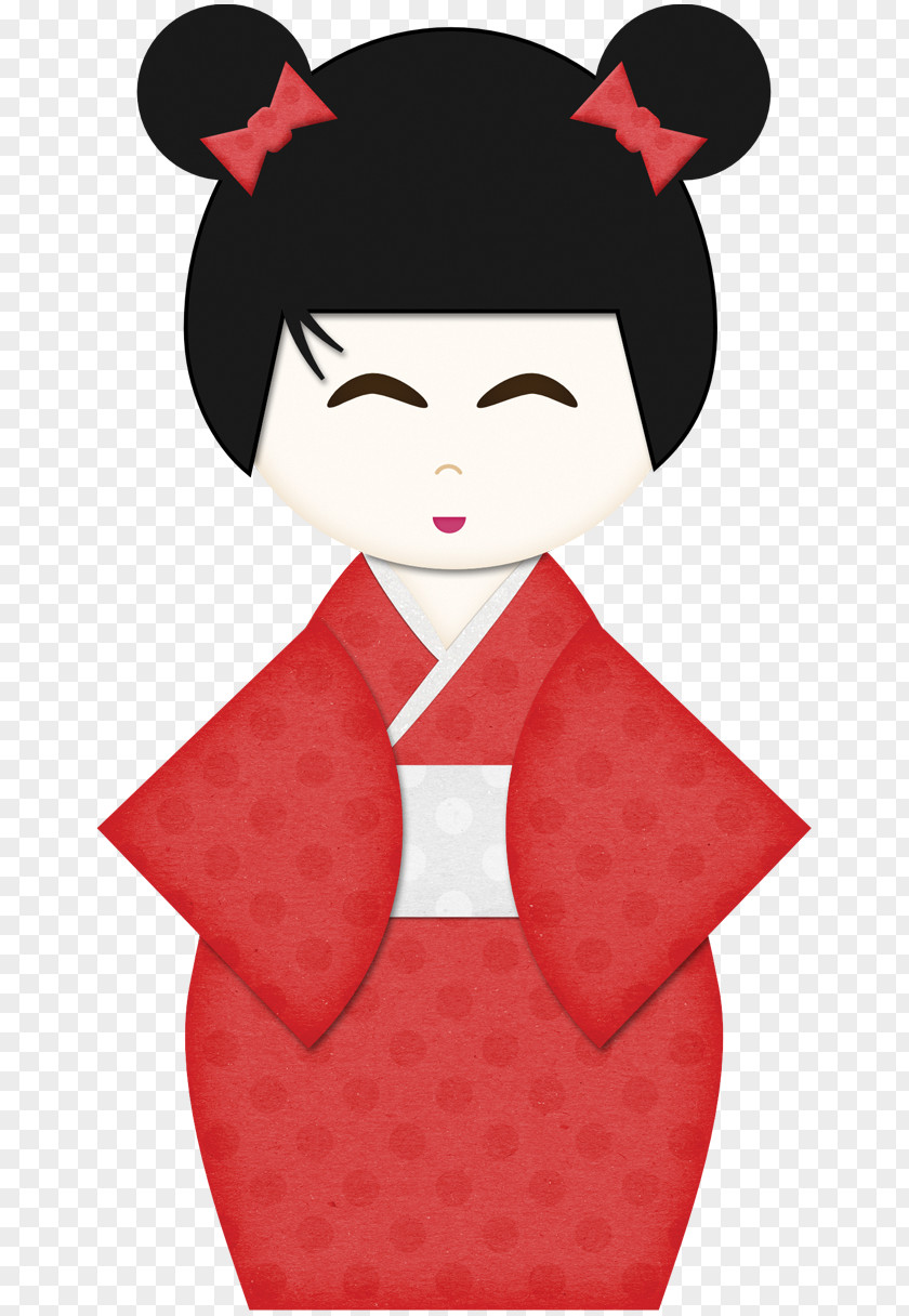 Japan Kokeshi Doll Paper Clip Art PNG