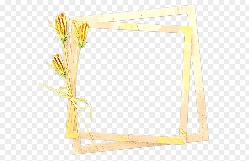 Rectangle Plant Background Yellow Frame PNG