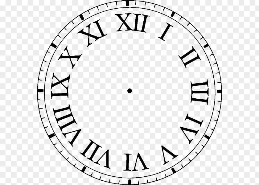 Vintage Clock Face Roman Numerals Digital Clip Art PNG