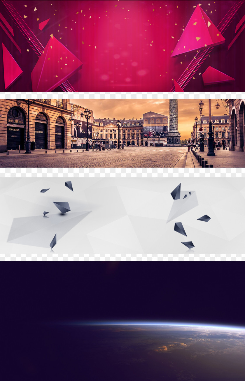 Geometric Star Building Taobao Poster Background Download Wallpaper PNG