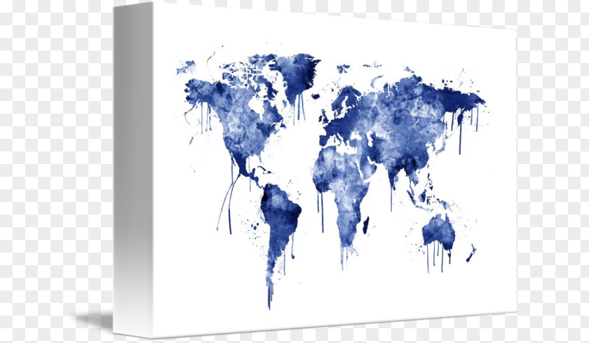 World Map Watercolor Painting Art PNG