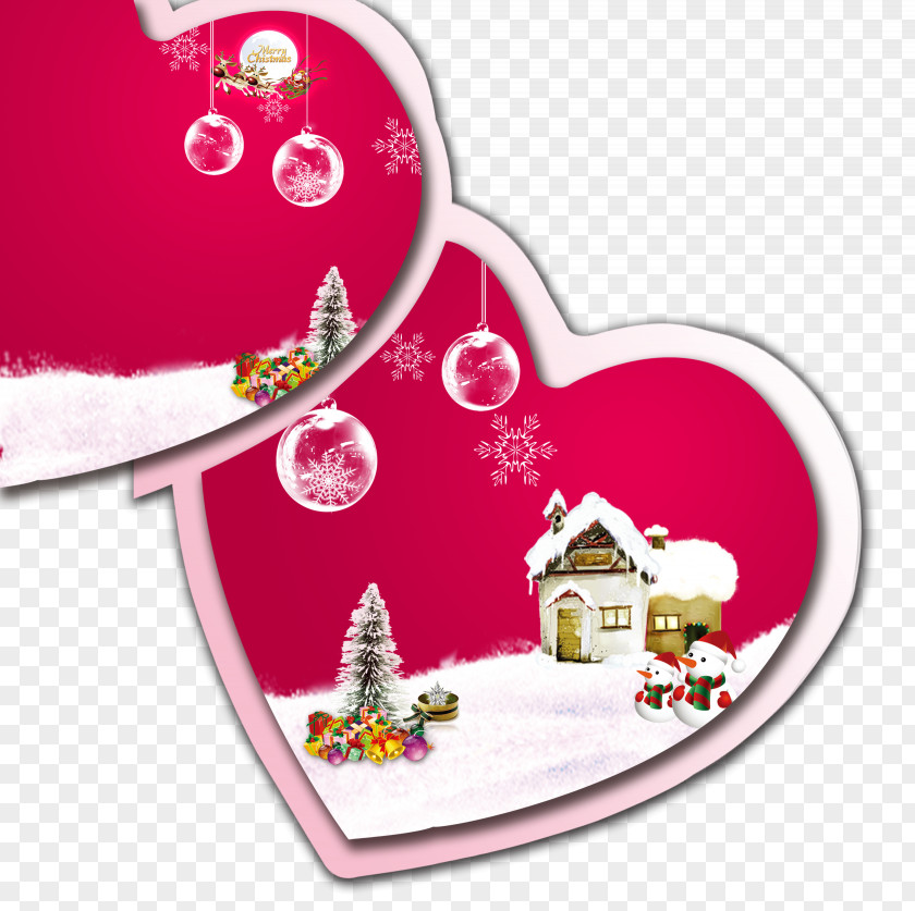 Romantic Winter Christmas Card Romance Greeting PNG